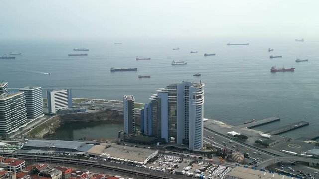 Istanbul/Turkey circa 2023: Radisson Blu Hotel Ottomare and Marmara rotation