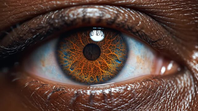 Closeup of a human eye perfect for UI/UX design and motion graphics