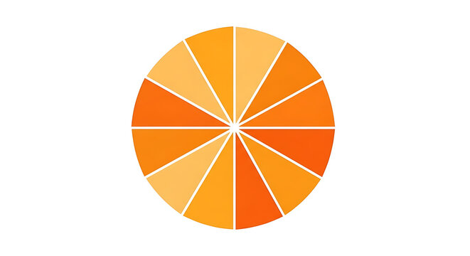 Orange color palette wheel, gradient chart, color scheme, design tool