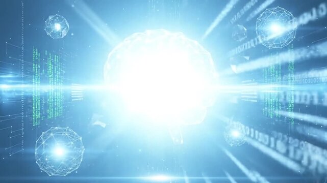 Digital Brain - Futuristic Artificial Intelligence and Neural Network Concept.