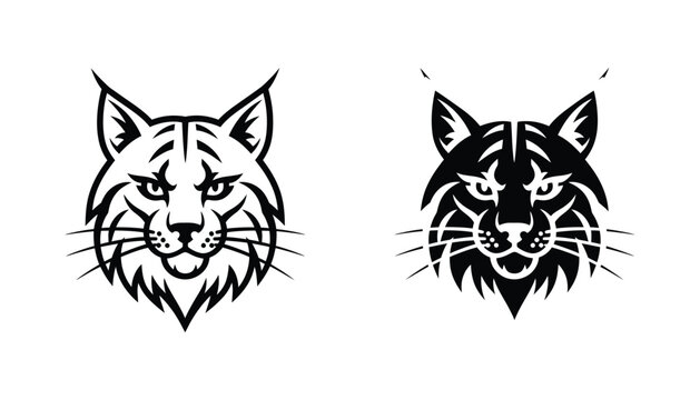 Aggressive lynx head mascot logo design in vector style