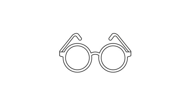 Round Glasses Icon Outline Simple Vector Illustration