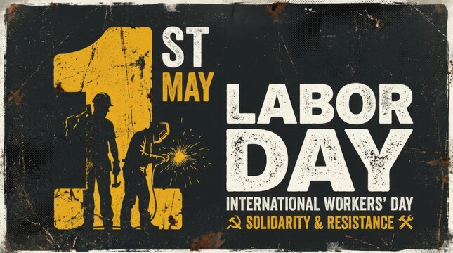 Gritty Industrial Workers Solidarity Poster for International Labor Day