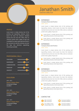 Minimalist resume cv, editable modern clean cv, basic resume.