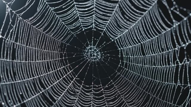 Spider web with dew drops for creative digital media and visual arts