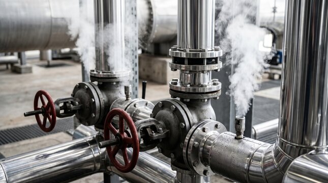 ndustrial Pipes and Steam at Geothermal Power Plant Clean Energy