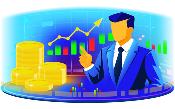 business man investment financial success illustration