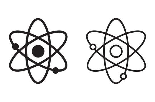 Simple illustration of two atomic structures with electrons orbiting nuclei