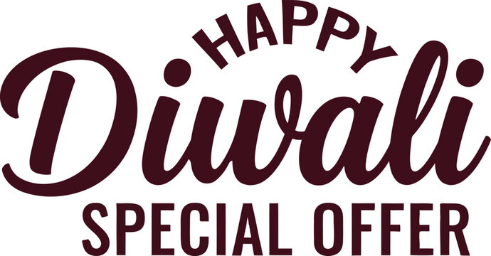 Happy Diwali special offer text on transparent background for festive promotions and discounts