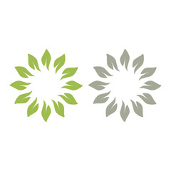 Fototapeta premium GREEN LEAVES SIGN SYMBOL LOGO VECTOR ISOLATED ON WHITE