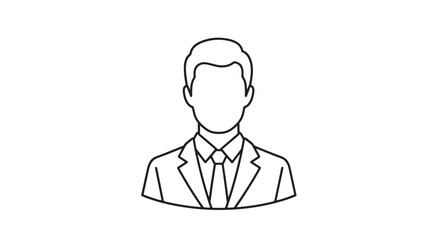 Obraz premium Male icon wearing suit and tie for profile avatar or business representation vector.