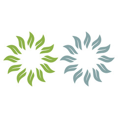 Fototapeta premium GREEN LEAVES SIGN SYMBOL LOGO VECTOR ISOLATED ON WHITE