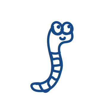 hand drawn worm