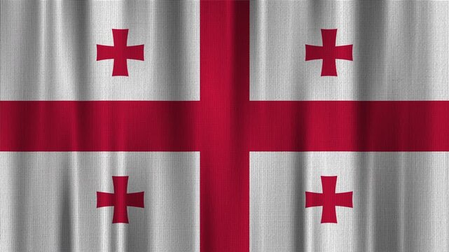 Georgia Flag Animation With Fabric Texture
