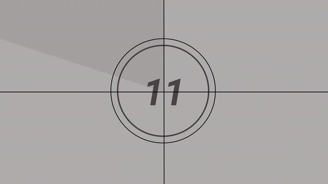 Vintage film reel 15 second countdown animation displaying number eleven on a classic movie screen background, perfect for cinematic intros and transitions for video projects. 4k Videos