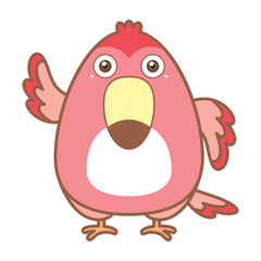Obraz premium Pink catoon red crane