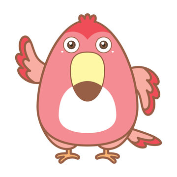 Pink catoon red crane