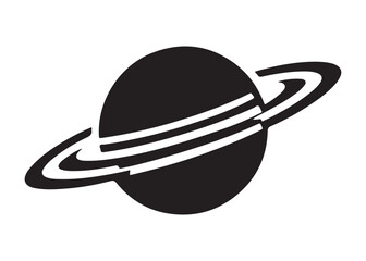 saturn logo silhouette vector, astronomy saturn planet logo silhouette vector illustration, ringed planet space logo vector, cosmic saturn planet logo silhouette design on white background © Adobe design