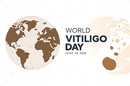 An important international observance, World Vitiligo Day, highlighted by a global map on a pristine white background, serves as a crucial platform to raise awareness about this autoimmune condition a
