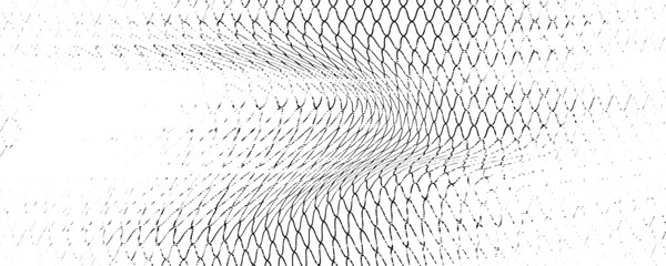 Abstract Grunge Wire Mesh Pattern Background, Distressed Metal Net Texture with Diagonal Lines © fahat