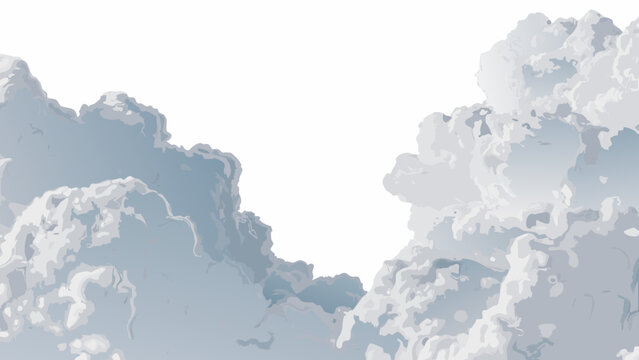 abstract cloudscape illustration with soft blue and gray tones on a white background high quality professional detailed modern