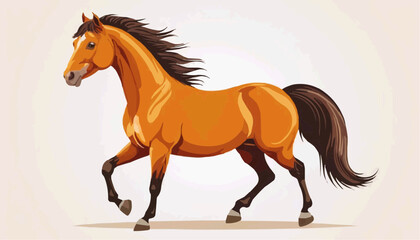 Fototapeta premium Rearing beautiful horse vector illustration. 