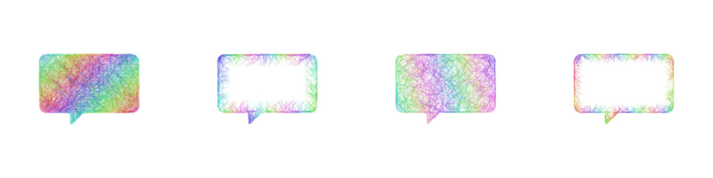 Multicolor sketch popover icon design set