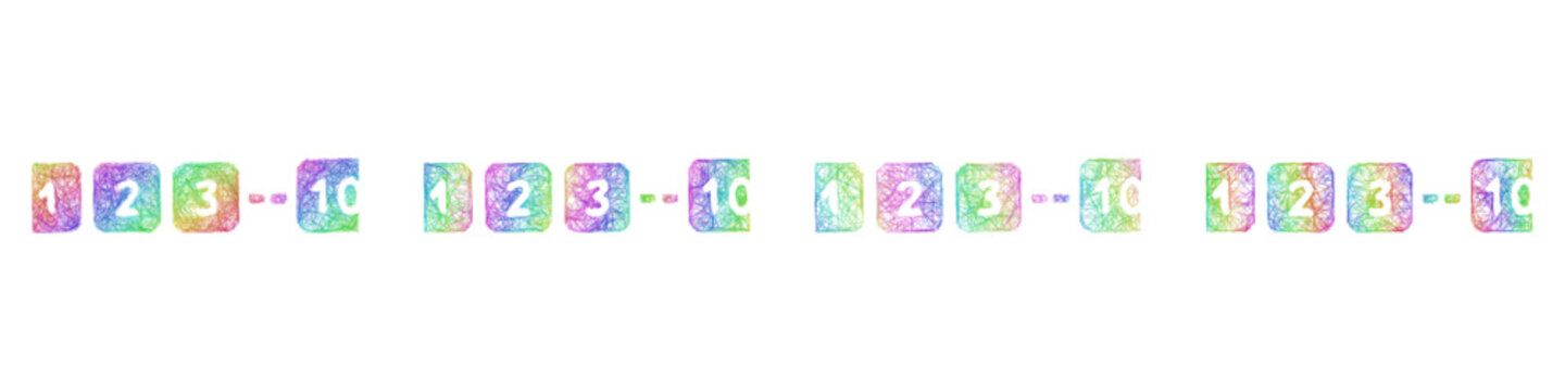 Colorful sketch pagination icon design set