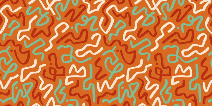 Hand drawn abstract seamless pattern, ethnic background, simple style - great for textiles, banners, wallpapers, wrapping - vector design