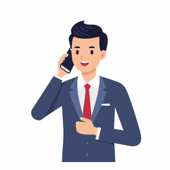 Obraz premium Businessman talking on a smartphone