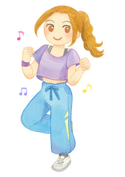 ダンスフィットネスをする女性01