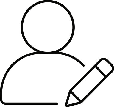User profile edit icon, account edit symbol, avatar with pencil, transparent PNG