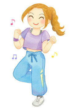 ダンスフィットネスをする女性05