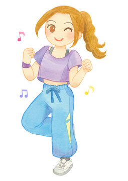 ダンスフィットネスをする女性08