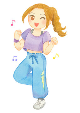 ダンスフィットネスをする女性10