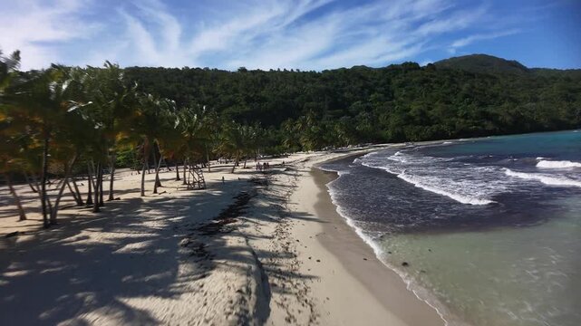 FPV Drone Footage of Playa Rinc&oacute;n Dominican Republic Tropical Beach Flythrough