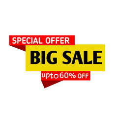 Obraz premium Special Offer Big Sale Banner Template with Up to 60 Percent Off Discount Tag