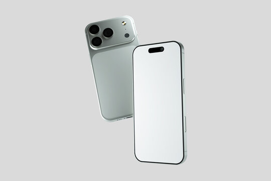 Floating Silver iPhone 17 Pro Mockup