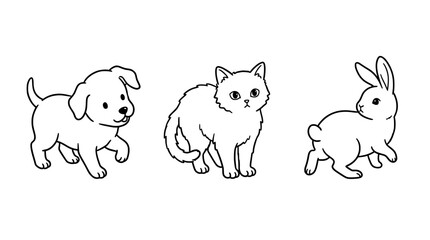 Obraz premium Adorable dog and cat share a playful bond together.