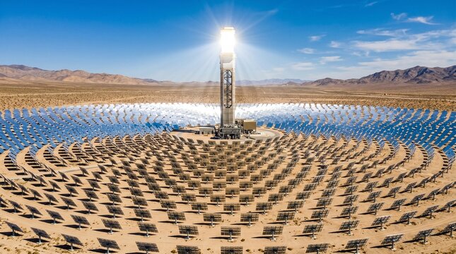 Concentrated Solar Power Plant with Central Tower and Mirror Field