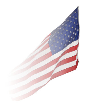 Memorial Day a American Flag with a transparent gradient on a transparent background