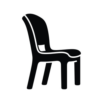 Black silhouette of a modern plastic chair furniture