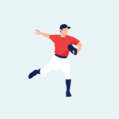 Obraz premium Pitcher throwing baseball vector