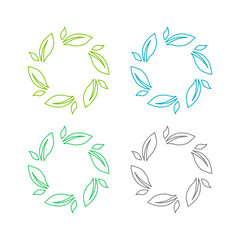 Naklejka premium GREEN LEAVES SIGN SYMBOL LOGO VECTOR