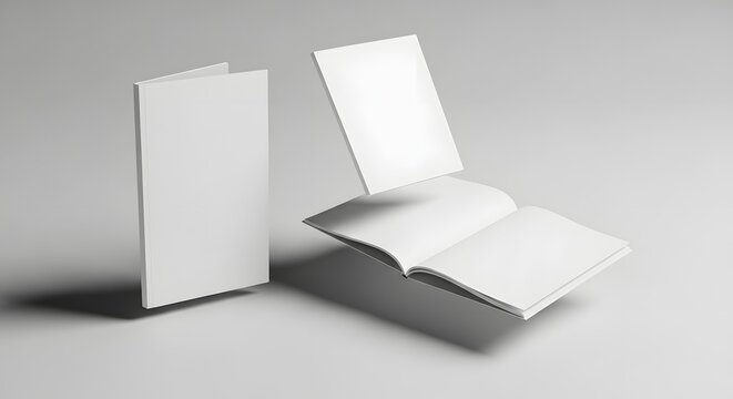 Realistic book mockup showcase your design with open closed book templates