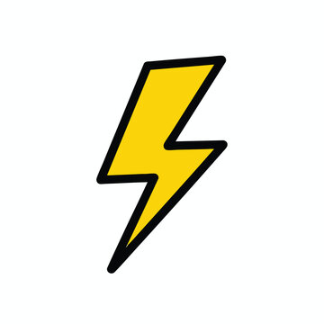 Yellow lightning bolt icon on white background.