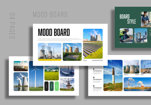 Sustainable Green Energy Mood Board Template