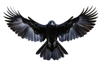 Obraz premium majestic black bird isoolated ona transparent bakdrop