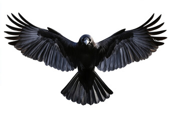 Obraz premium majestic black bird isoolated ona transparent bakdrop