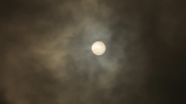 Sun and Dust clouds of kalima in a cloudy day